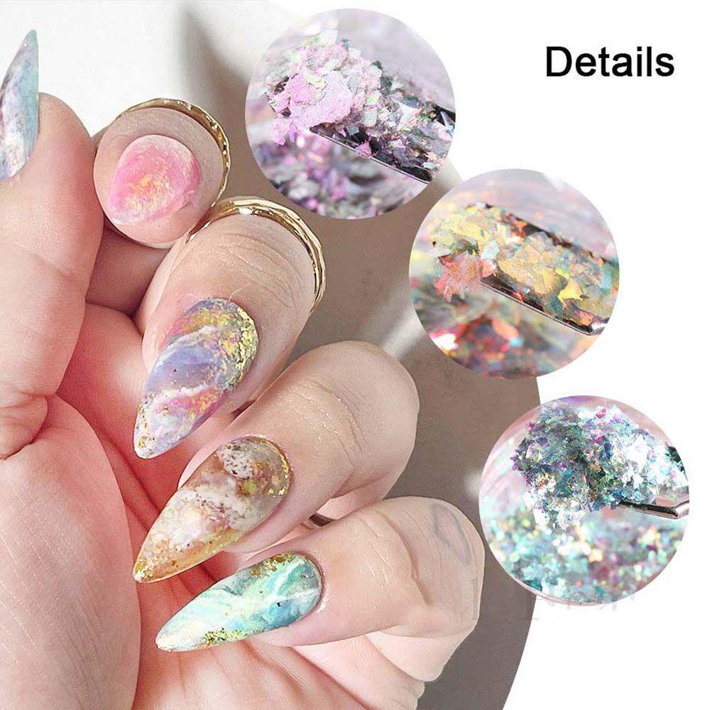 Kim Tuyến Lá Nhôm 3D Lấp Lánh Dùng Trang Trí Móng Nghệ Thuật DIY
