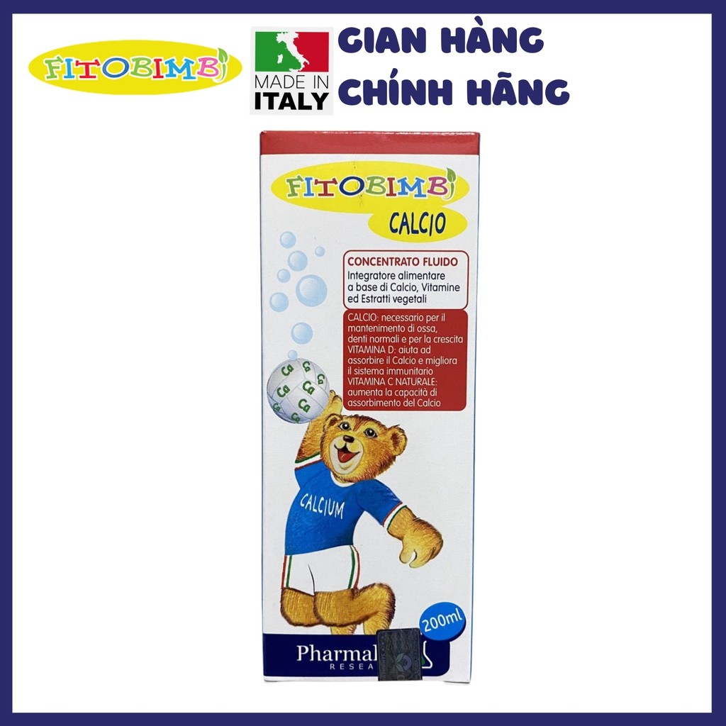 Fitobimbi Calcio - Bổ sung canxi và vitamin D3, vitamin C giúp tăng khả năng hấp thu canxi