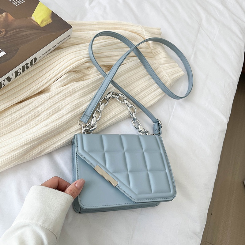 Túi Xách Đeo Vai Hình Vuông Nhỏ Kẻ Caro Phối Dây Xích Đơn Giản Thời Trang Dành Cho Nữ