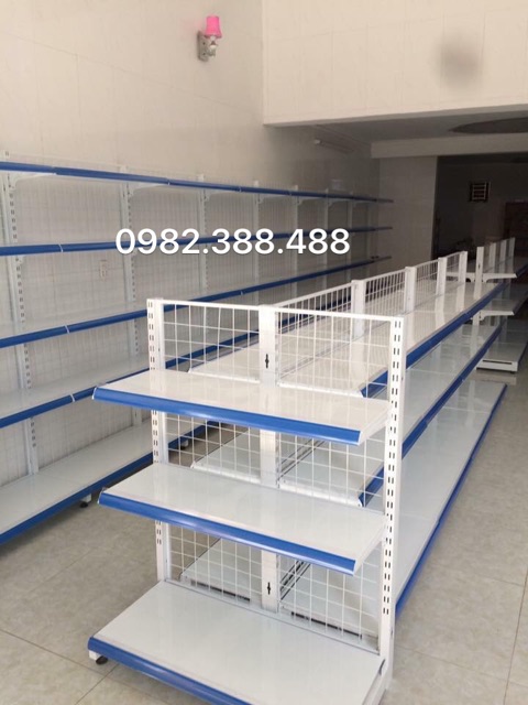 Kệ sắt 2 mặt để hàng cao 1m2 dài 4m