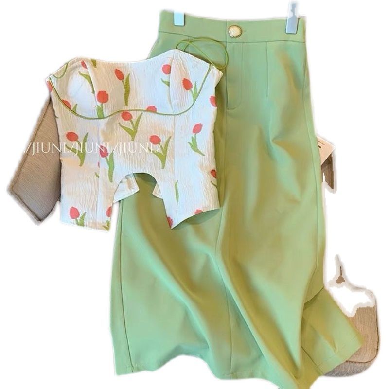 Set Đầm Hoa tulip Hai Món Dáng Ôm Thời Trang Mùa Hè Mới Chất Lượng Cao Cho Nữ