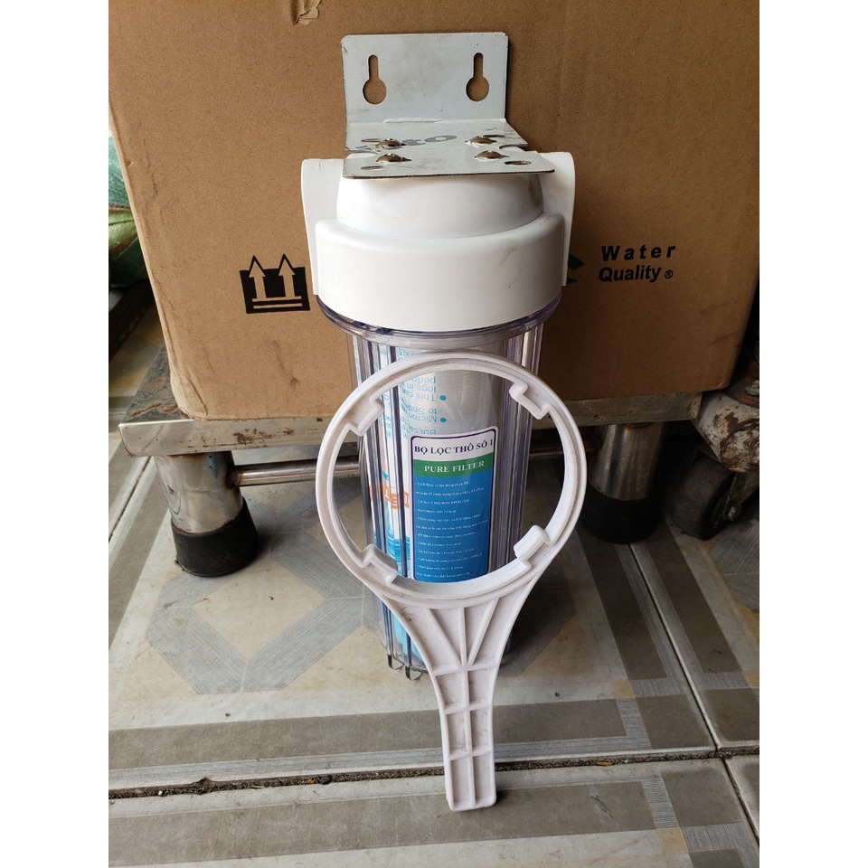 Bộ lọc thô đầu nguồn 10inch Tặng kèm 2 cái co răng 21 ra phi 10, 6