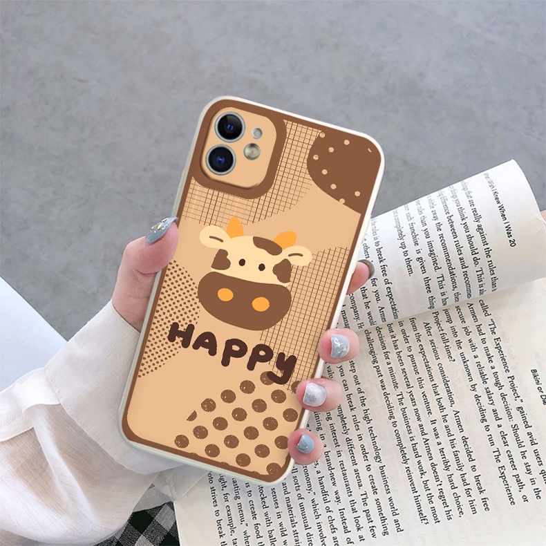 [HOT TREND] Ốp lưng iphone màu nâu bò cow cute ốp iPhone 12promax vuông cạnh đủ mã 6 đến 13pro 13promax