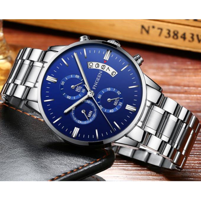(TRỢ GIÁ KHỦNG) Đồng Hồ Nam  FNGEEN JAPAN Lịch Ngày Phiên Bản Doanh Nhân Dây Thép Không Gỉ Cao Cấp | BigBuy360 - bigbuy360.vn