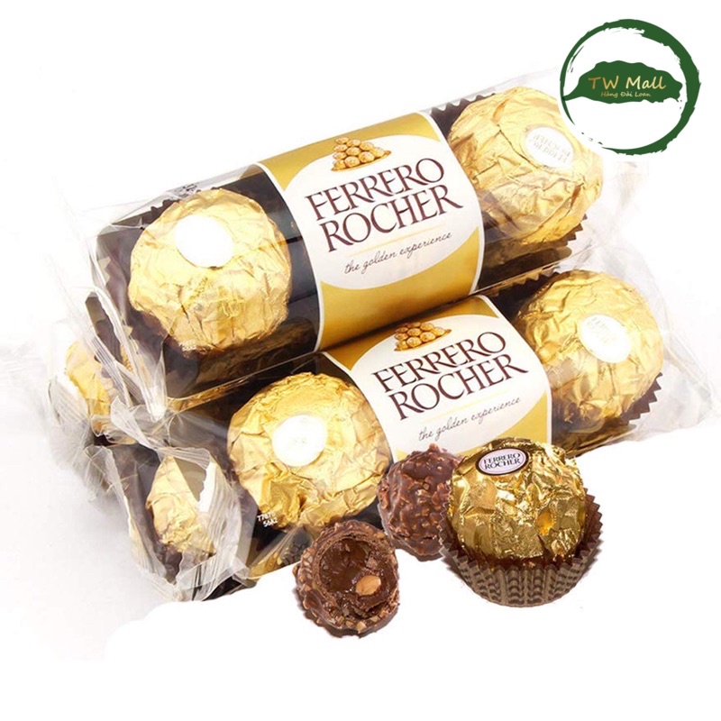 1 VỈ 3 VIÊN (37g)  SOCOLA FERRERO ROCHER HALZENUT Ý - TW Mall