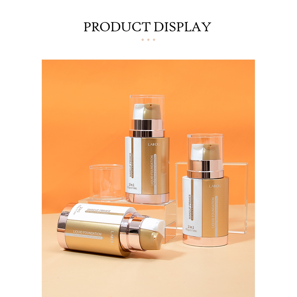 Kem Nền Dạng Lỏng Laikou 2 Trong 1 25g + 25g Chống Thấm Nước Màu Tự Nhiên