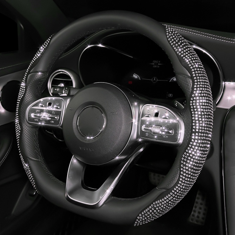 Vỏ Bọc Vô Lăng Xe Hơi 38cm Màu Đỏ Sang Trọng Cho Nữ