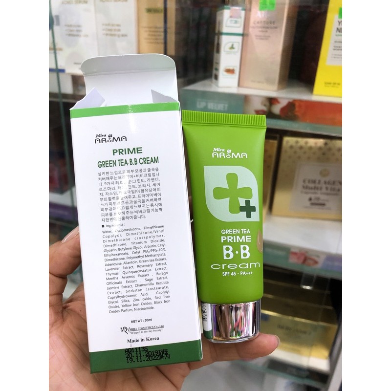 KEM NỀN ĐA NĂNG TRÀ XANH BB MIRA AROMA PRIME GREEN TEA 30ML