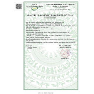 Dha bầu bioisland úc có bill