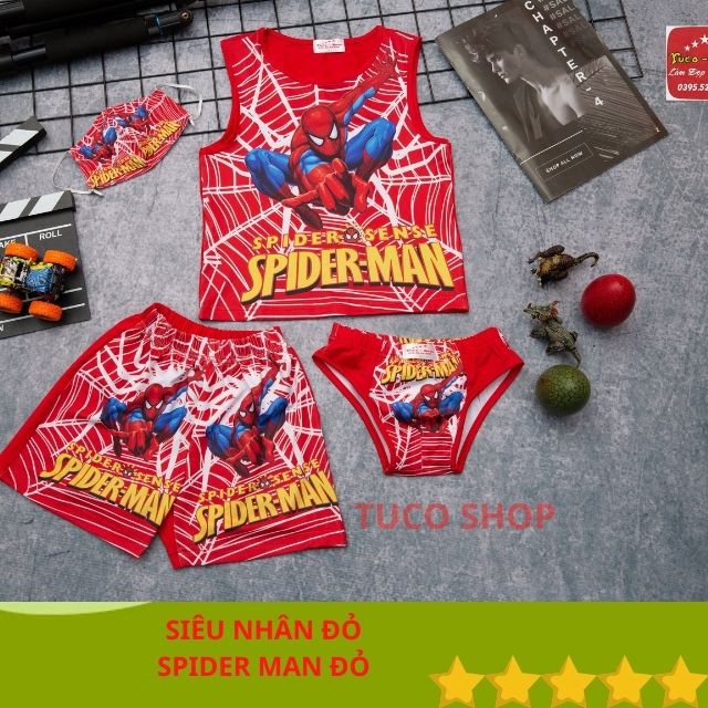 Bộ Đồ Spider Man Ở Nhà Đi Học Cho Bé Trai