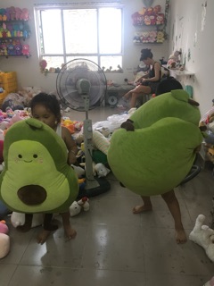 Gấu bông bơ tròn miniso