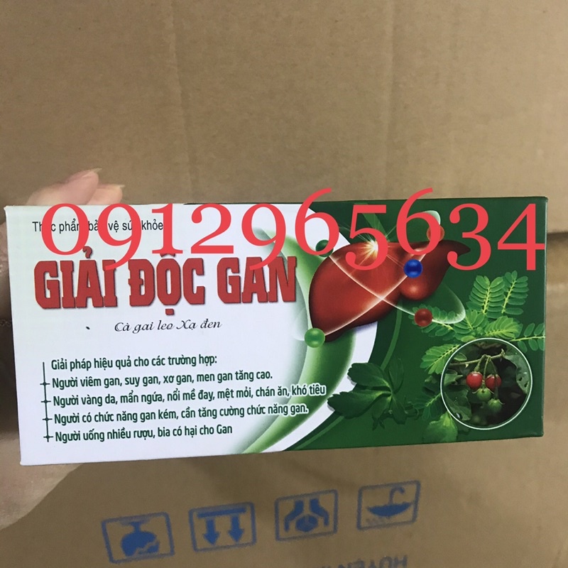 Giải độc gan Cà gai leo xạ đen hỗ trợ viêm gan suy gan men gan cao mát gan người uống rượu bia nóng gan hàng VN 60v