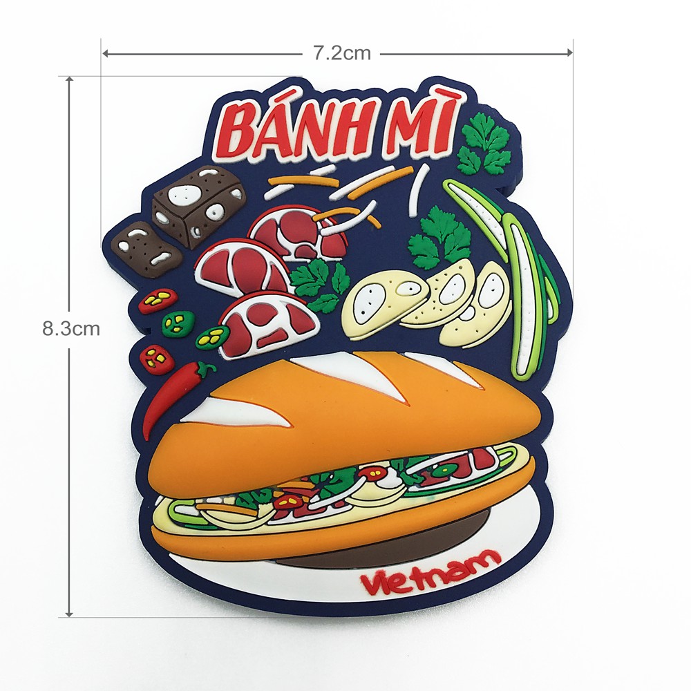 Nam châm trang trí tủ lạnh - Fridge Magnet - Bánh Mì - Vietnam Magnet