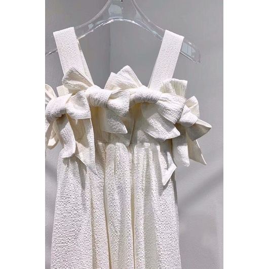 Đầm 2 dây baby doll bản to cách điệu nơ ngực xếp ly tiểu thư siêu xinh ❤️