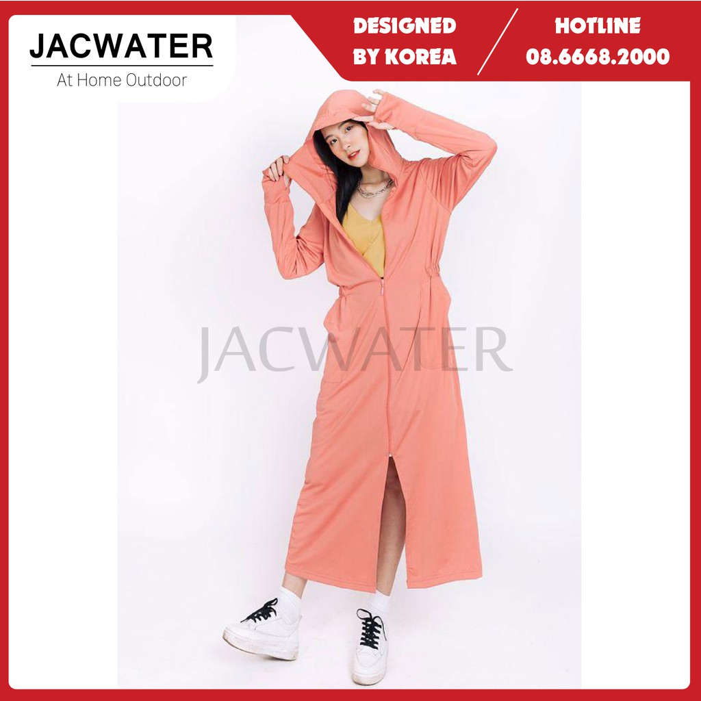 Áo khoác chống nắng nữ toàn thân dáng dài, choàng thun lạnh thông hơi JACWATER V115