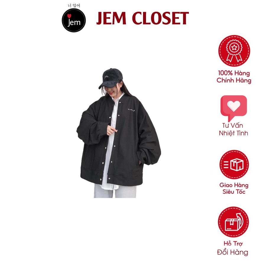 Áo Khoác Nữ Jacket JEM CLOSET Form Rộng Tay Dài Chất Kaki Thun Thiết Kế Màu Basic Dễ Phối Đồ ONMO - 1752