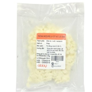 Phô mai mozzarella cắt hạt lựu -gói 100g