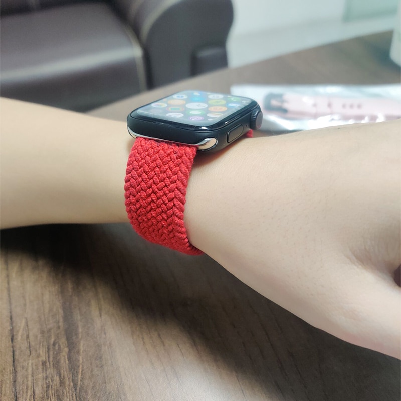 Dây Nylon Bện Cho Đồng Hồ Apple Watch 6 5 3 Band 44mm 40mm 38mm 42mm Series 6 5 4 2 1