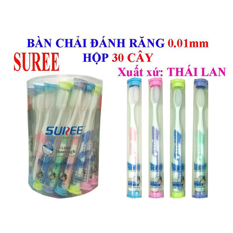 Combo 10 bàn chải lông mềm cao cấp SUNREE Thái Lan