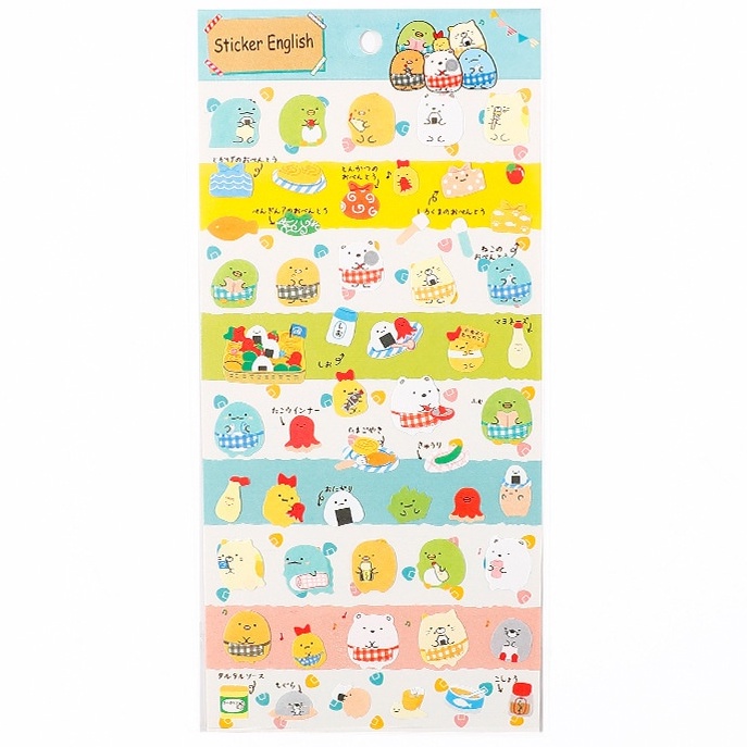 Hình dán sticker molang cute trang trí sổ tay poster hộp bút văn phòng.