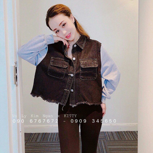 ÁO KHOÁC JEAN PHỐI TAY