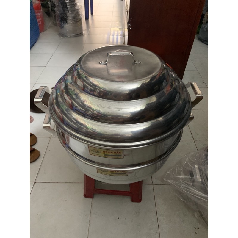 BỘ XỬNG HẤP BÁNH BAO , HẤP THỨC ĂN , HẤP BÁNH ...vvv... nhôm ( Thanh Hiền ) (Hoàn Cầu ) size 46cm