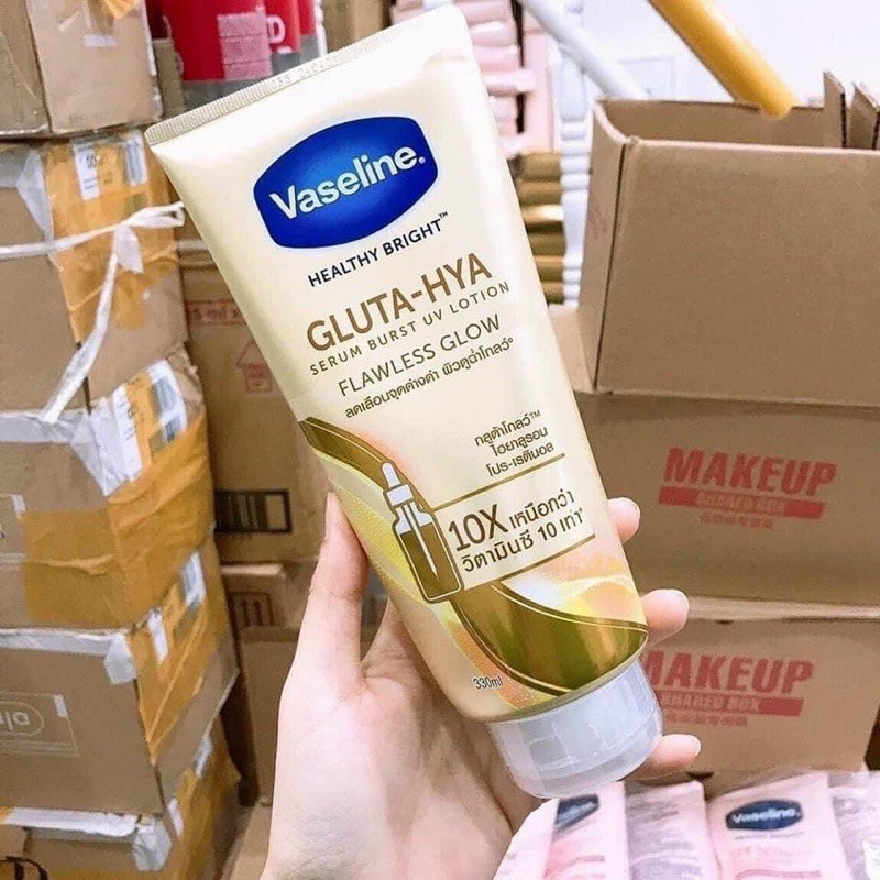 Sữa dưỡng thể Trắng Da Vaseline Healthy Bright Gluta HYA Serum Burst Lotion 10X Thái Lan - L0103