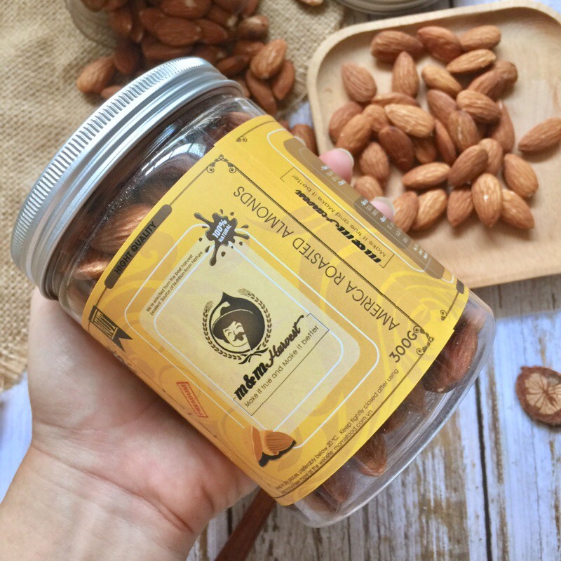HẠNH NHÂN NHẬP KHẨU MỸ m&amp;m Harvest THƯỢNG HẠNG  thơm ngon, béo giòn, ngọt tự nhiên 150g/300g/500g