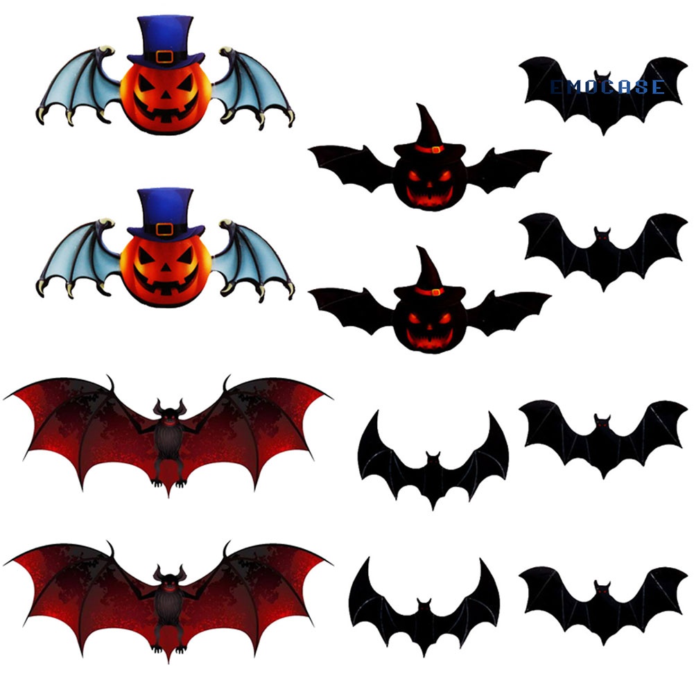 Set 12 Decal dán tường Trang Trí Chủ Đề Halloween 3D