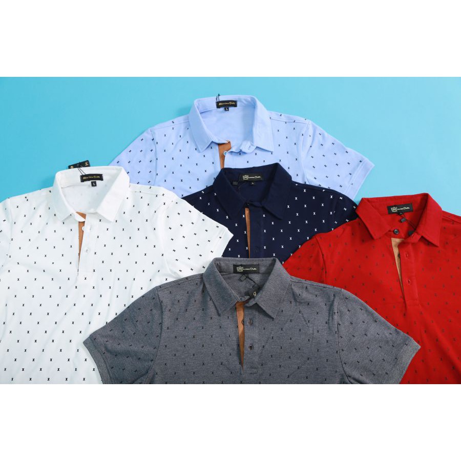 Áo thun nam cổ bẻ họa tiết Pigofashion GU02 (xanh đen) | BigBuy360 - bigbuy360.vn