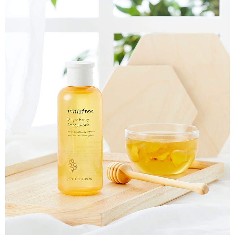 SALE_date 9/2022.Nước hoa hồng mật ong Innisfree Ginger Honey Ampoule Skin toner 200ml