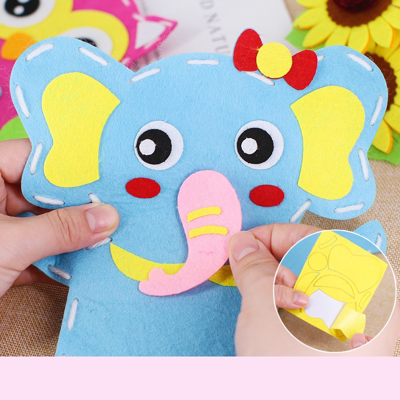 Đồ Chơi Con Rối Tay Thủ Công Bằng Vải Nỉ  Cho Bé Rèn Luyện Năng Khiếu Khéo Tay Hay Làm (Ngẫu nhiên)