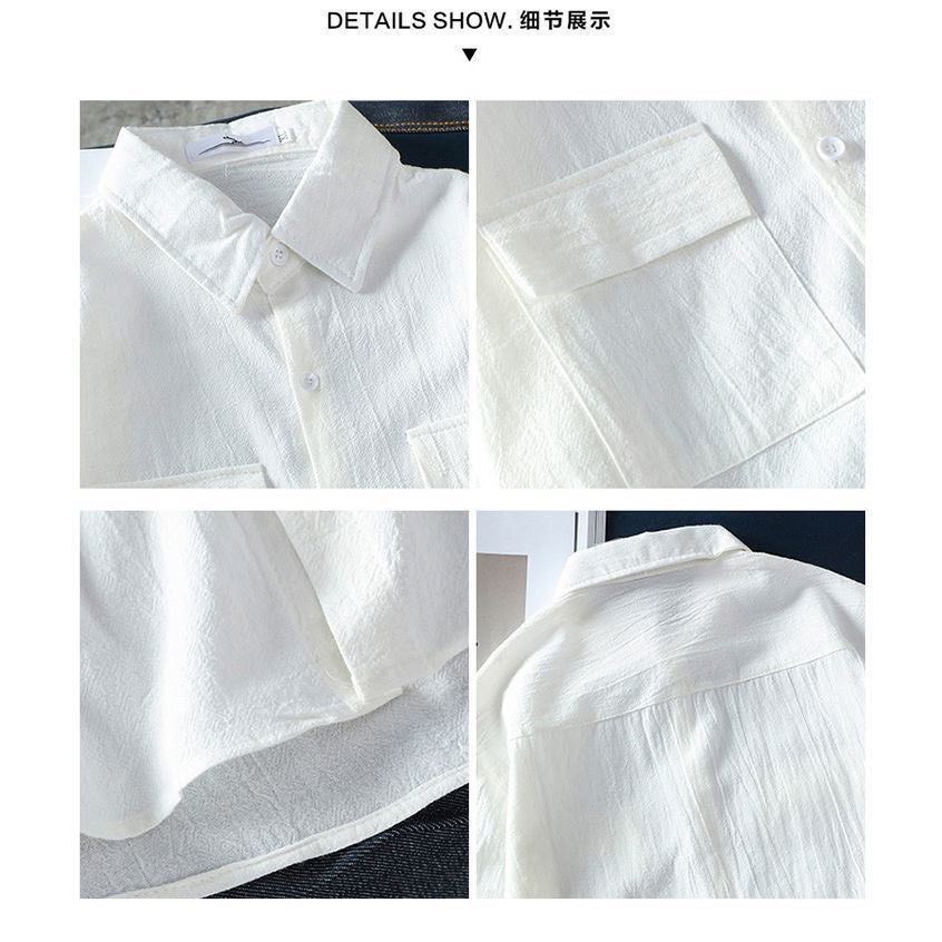 Áo sơ mi nam GW áo đũi nam cổ bè cộc tay | BigBuy360 - bigbuy360.vn