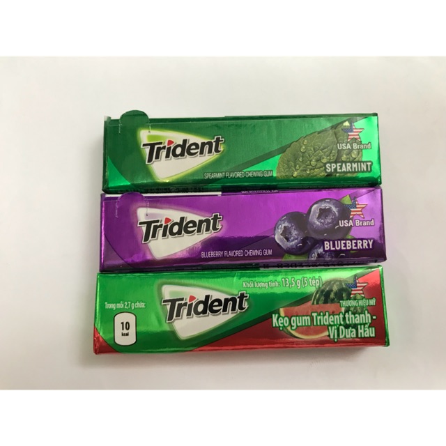 Trident thnah 13,5g có 3 vị ( việt quất, dưa hấu, bạc hà lục)