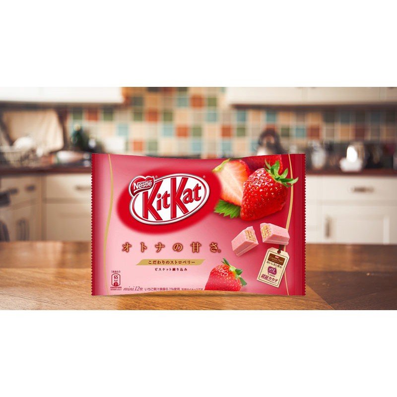 Bánh Kitkat Mini Dâu Nestlé 136g (hồng) - Thương Gia Trading