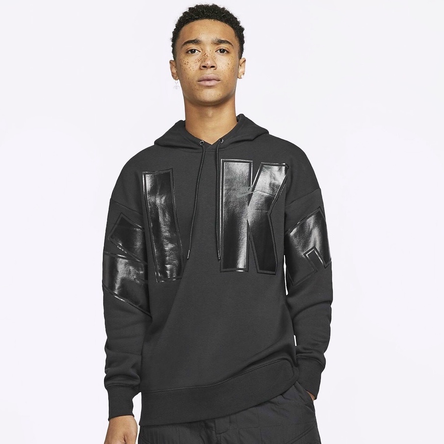 Áo hoodie nam Nike Sportswear Fleece Pullover chính hãng , áo thể thao nam chất nỉ bông - Màu đen chữ đen