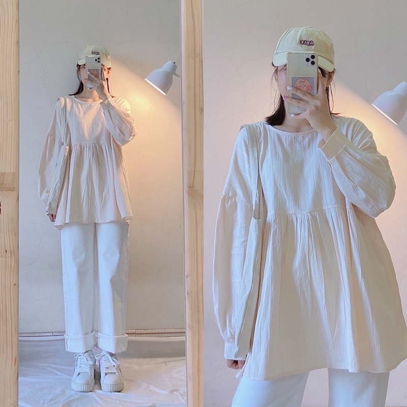 (Ảnh thật) Áo babydoll trơn dành cho nữ