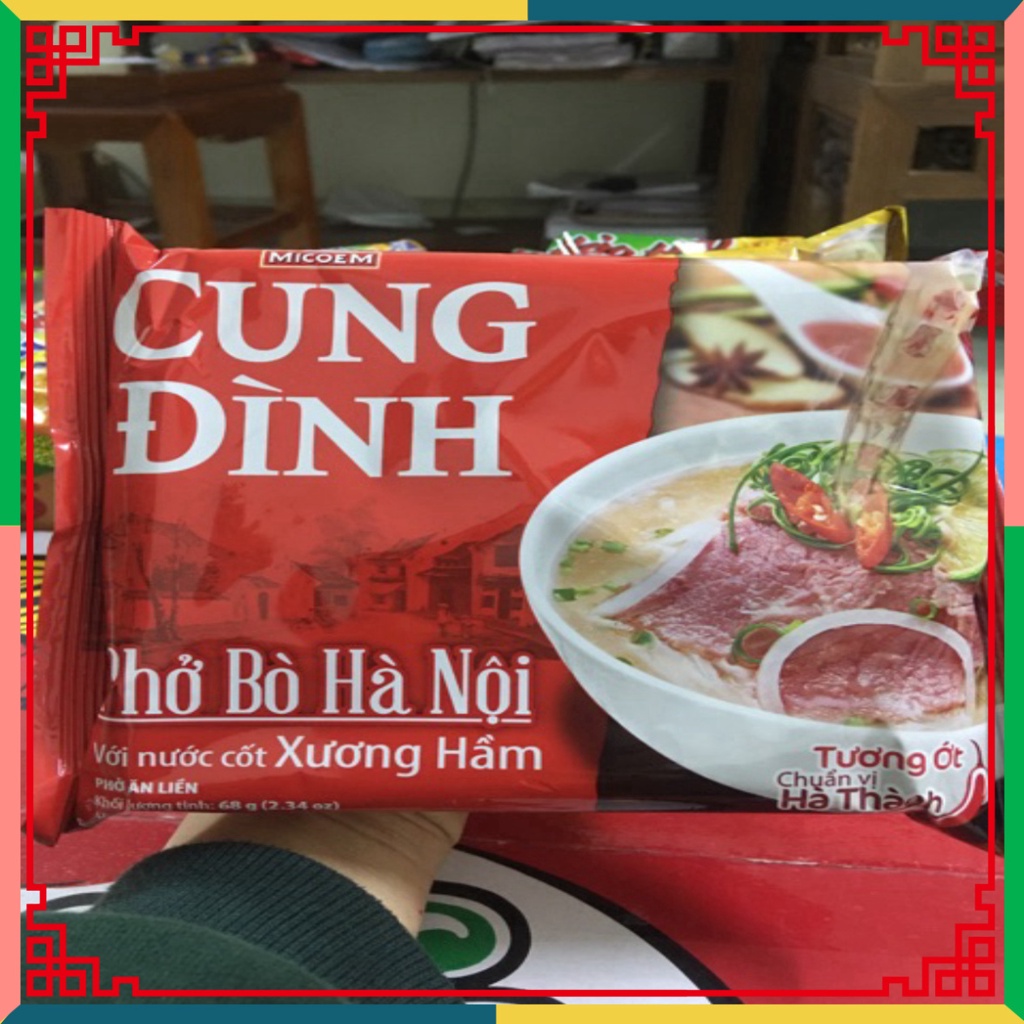 COMBO 10 GÓI PHỞ BÒ Hà Nội Thủ Đô CUNG ĐÌNH NƯỚC CỐT XƯƠNG HẦM 68g