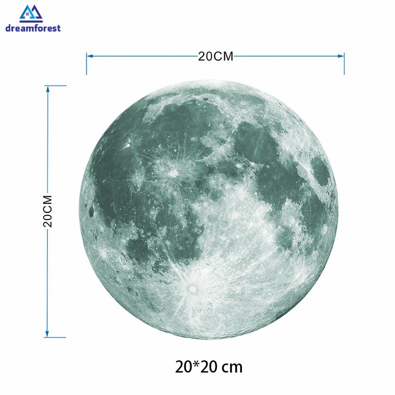 Miếng Dán Tường Dạ Quang Hình Mặt Trăng 3d 12cm/20cm | BigBuy360 - bigbuy360.vn