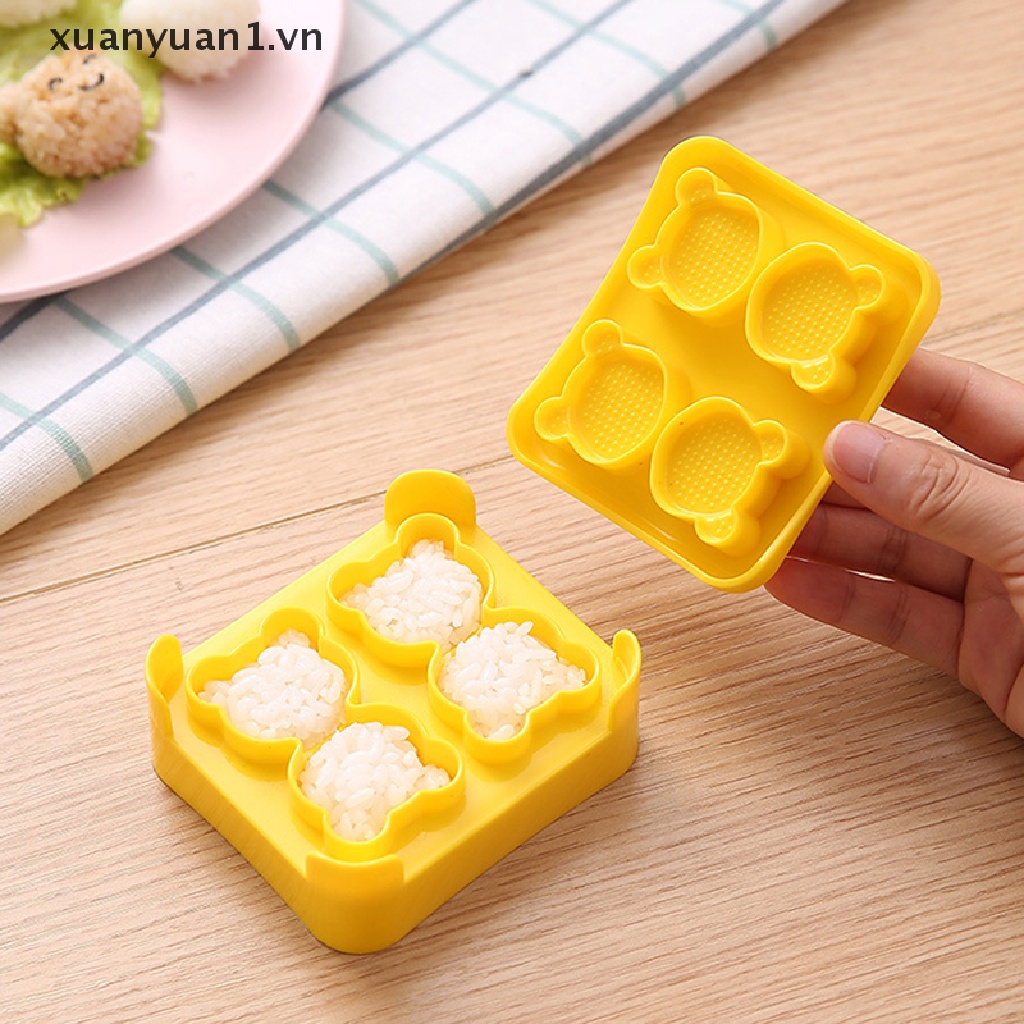 1 Set Khuôn Làm Cơm Nắm Hình Gấu Dễ Thương DIY