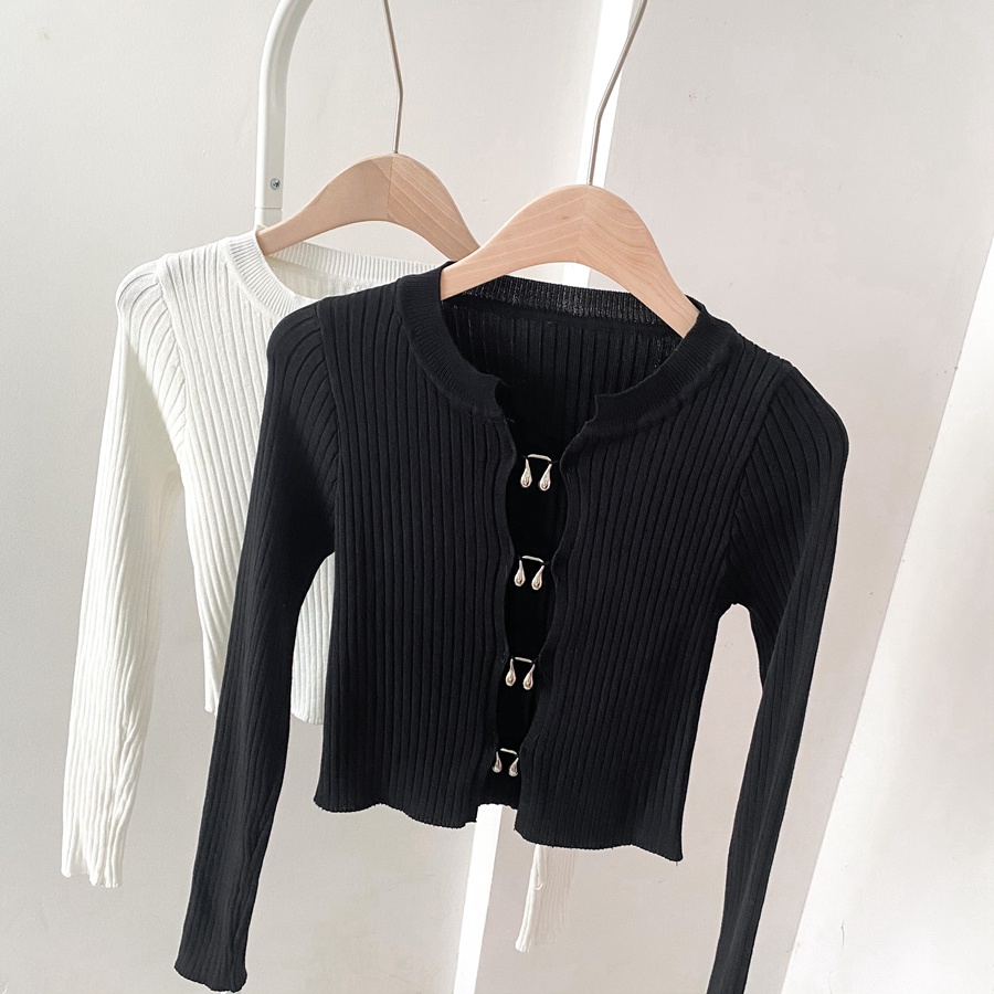 Áo Cardigan Dệt Kim Dáng Ngắn Thiết Kế Khoét Lỗ Thời Trang Quyến Rũ Cho Nữ | WebRaoVat - webraovat.net.vn