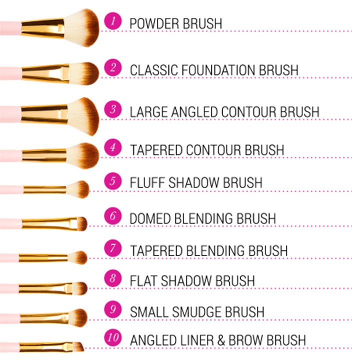 Bộ Cọ Trang Điểm Bh Cosmetics Pink Perfection 10 Piece Brush Set