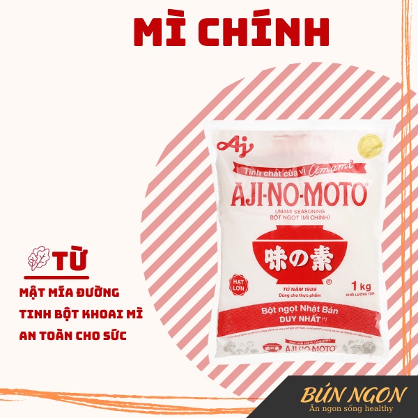 Mì Chính 1KG Ajinomoto - Hạt Nêm, Bột Ngọt Nấu Canh,Phở,Bún - Bún Ngon