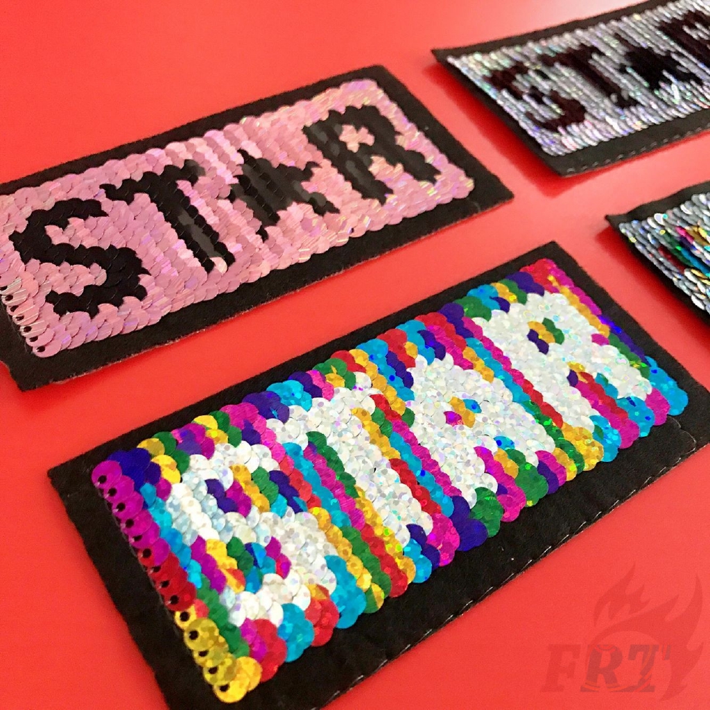 Sticker ủi thêu hình ngôi sao 5 cánh（☸ Letter Sequins Patch ☸）