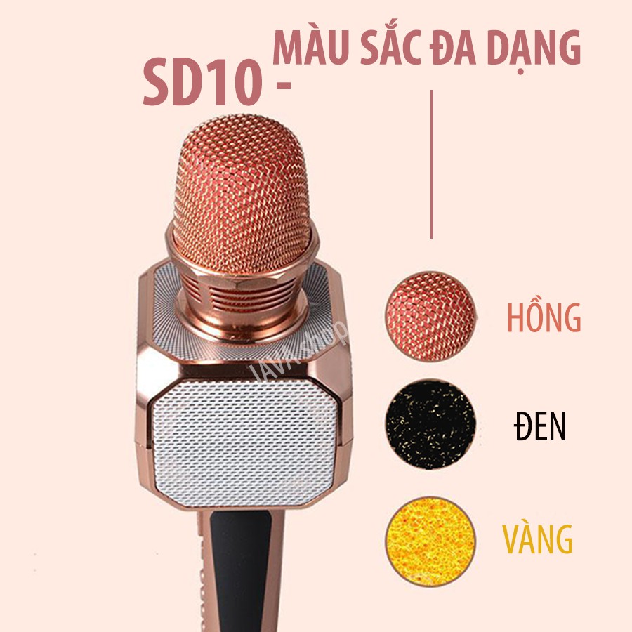 [Mã ELORDER5 giảm 10K đơn 20K] Míc Hát Karaoke Bluetooth SD10 giá rẻ, âm thanh chất nhất trên thị trường - BH 3 tháng