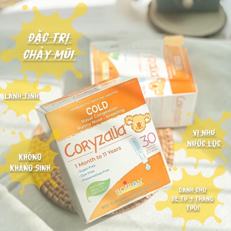 Nước Muối Coryzalia Boiron Canada giảm chảy mũi/nghẹt mũi cho bé [ Hàng Air - BW Store ]