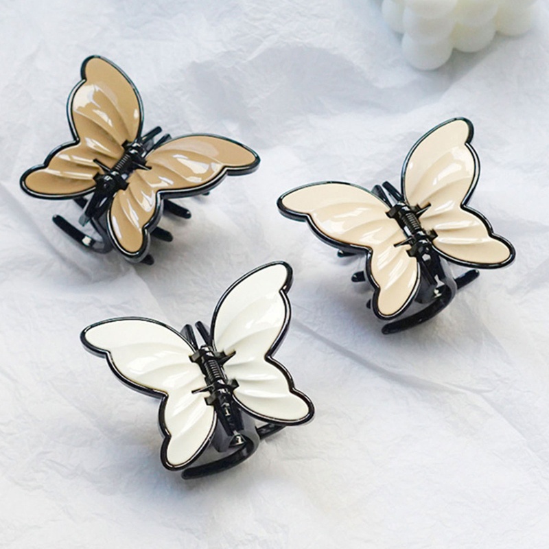 Kẹp Tóc Càng Cua Dài Bằng Nhựa Dày / Mỏng Hình Bướm Dễ Thương Cho Nữ