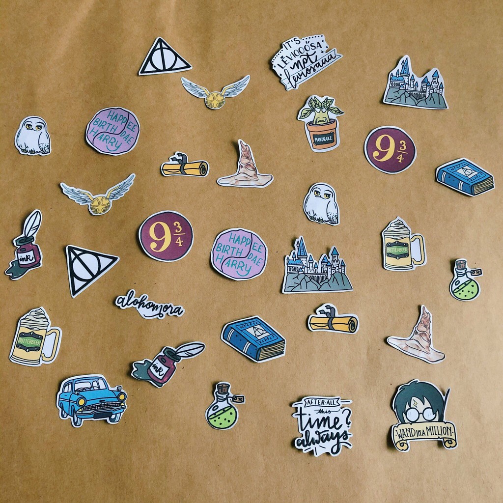 SET 30 MIẾNG STICKER HARRY POTTER | DIY GIFTS