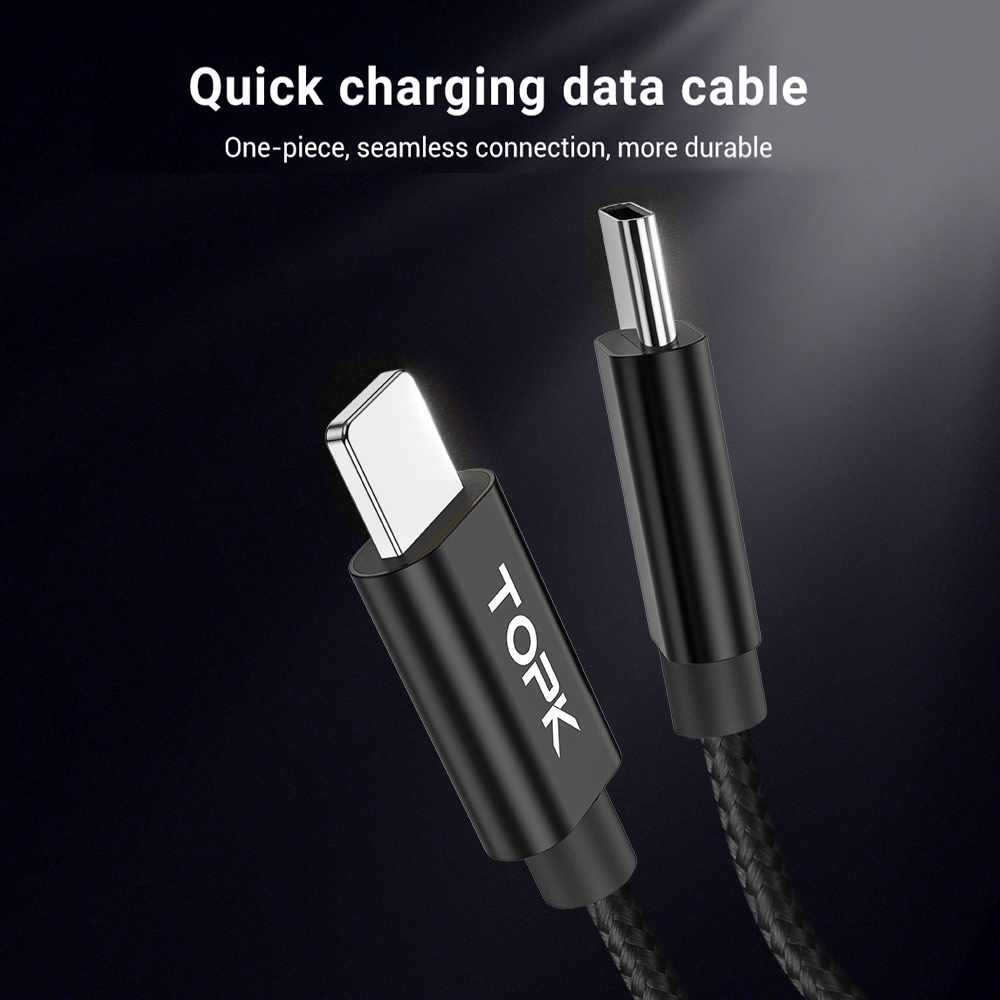 TOPK Dây Cáp Sạc Nhanh USB Type C AP10 Cho iPhone 6 7 8 11 X XS