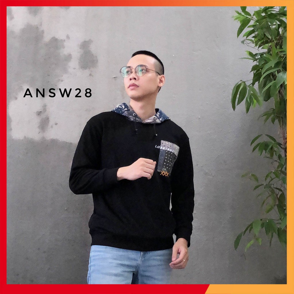 Áo hoddie nỉ nam sweater cotton cao cấp ANSW28